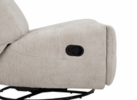 Fauteuil relax pivotant en velours chiné beige LISON