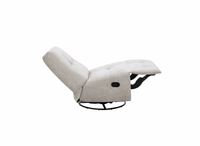 Fauteuil relax pivotant en velours chiné beige LISON