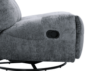 Fauteuil relax pivotant en velours chiné gris LISON