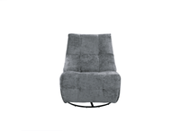 Fauteuil relax pivotant en velours chiné gris LISON