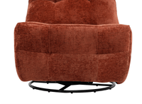 Fauteuil relax pivotant en velours chiné terracotta LISON