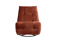 Fauteuil relax pivotant en velours chiné terracotta LISON