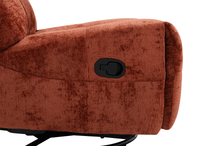Fauteuil relax pivotant en velours chiné terracotta LISON