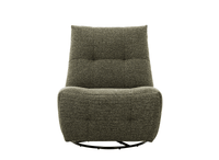 Fauteuil relax pivotant en velours texturé vert kaki LISON