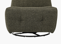 Fauteuil relax pivotant en velours texturé vert kaki LISON