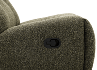 Fauteuil relax pivotant en velours texturé vert kaki LISON