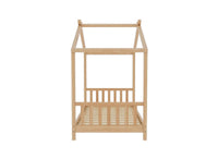 Lit cabane avec barreaux en bois 90 x 190 cm NIDOU