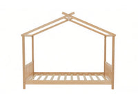 Lit cabane avec barreaux en bois 90 x 190 cm NIDOU