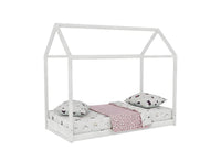 Lit cabane en bois blanc 90 x 190 cm POPY