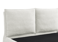 Lit coffre en tissu bouclette beige 140x190 cm MELY