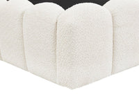 Lit coffre en tissu bouclette beige 140x190 cm RITA