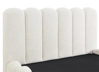 Lit coffre en tissu bouclette beige 140x190 cm RITA