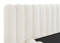 Lit coffre en tissu bouclette beige 160x200 cm GRETA