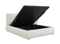 Lit coffre en tissu bouclette beige 160x200 cm MELY
