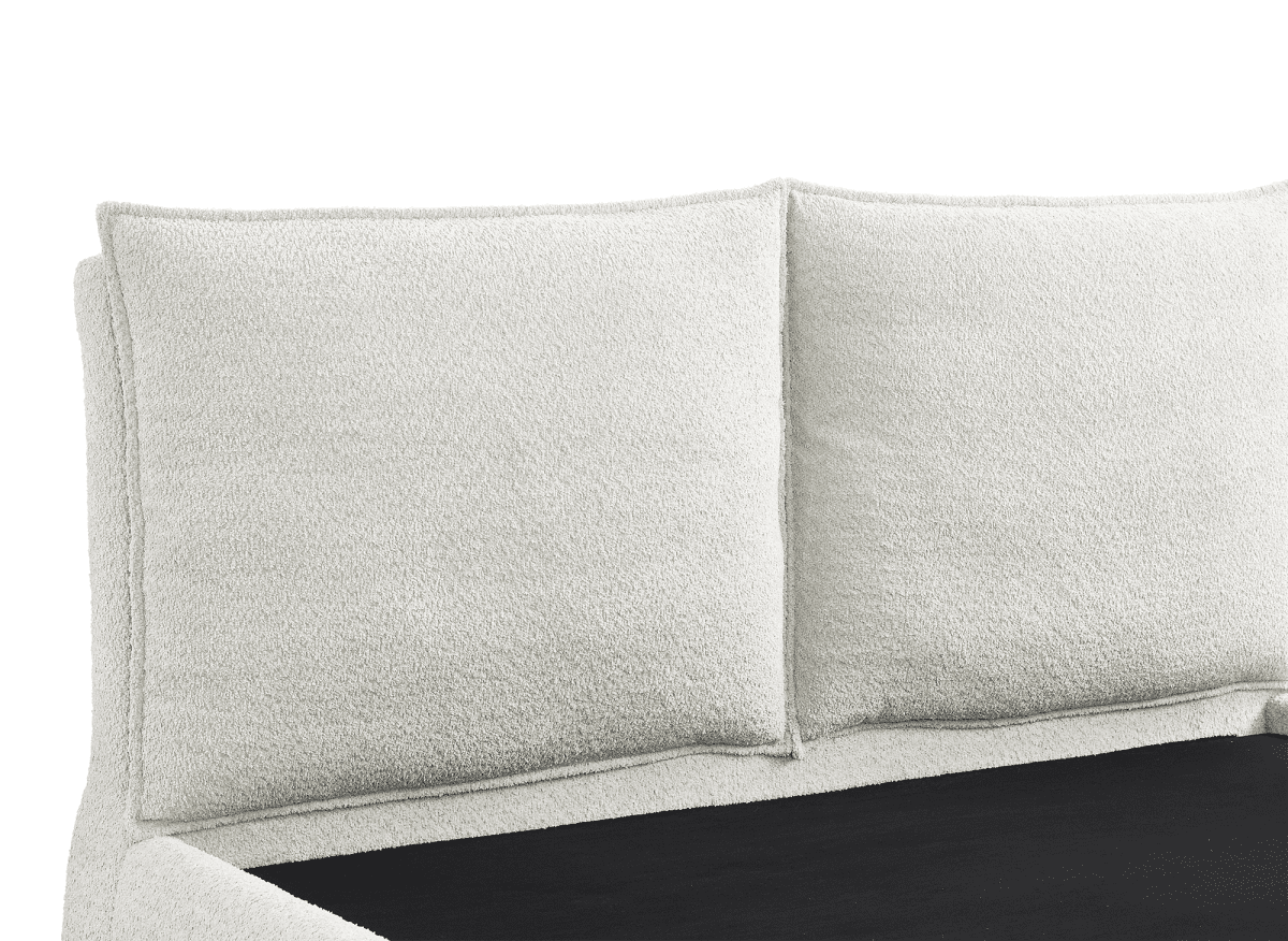 Lit coffre en tissu bouclette beige 160x200 cm MELY