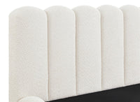 Lit coffre en tissu bouclette beige 160x200 cm RITA