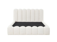 Lit coffre en tissu bouclette beige 160x200 cm RITA