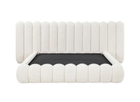 Lit coffre en tissu bouclette beige 180x200 cm GRETA