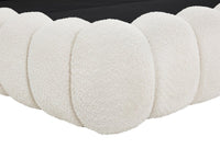 Lit coffre en tissu bouclette beige 180x200 cm GRETA