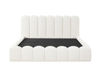 Lit coffre en tissu bouclette beige 180x200 cm RITA