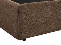 Lit coffre en tissu bouclette marron 140x190 cm MELY