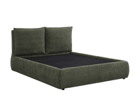 Lit coffre en tissu bouclette vert olive 140x190 cm MELY