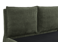 Lit coffre en tissu bouclette vert olive 140x190 cm MELY