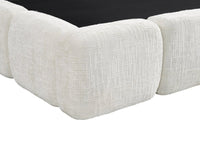 Lit coffre en velours chiné beige 140x190 cm BUBBLE