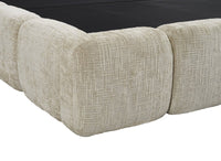 Lit coffre en velours chiné taupe 180x200 cm BUBBLE
