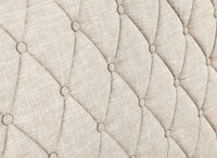 Lit double avec 4 tiroirs en lin beige 180x200 cm LEANDRE