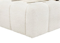 Lit double en tissu bouclette beige 140x190 cm RITA