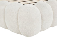 Lit double en tissu bouclette beige 180x200 cm GRETA