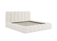 Lit double en tissu bouclette beige 180x200 cm RITA