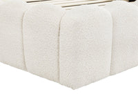 Lit double en tissu bouclette beige 180x200 cm RITA