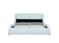 Lit en simili cuir blanc avec LED 140x190 cm ZEDA