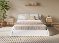 Lit en simili cuir blanc avec LED 140x190 cm ZEDA