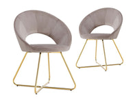 Lot de 2 chaises design en velours beige PETRA