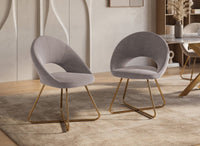 Lot de 2 chaises design en velours beige PETRA