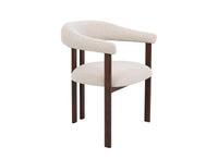 Lot de 2 chaises en tissu texturé écru pieds en métal marron ADRIANA