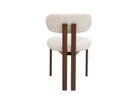 Lot de 2 chaises en tissu texturé écru pieds en métal marron LEONA