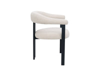 Lot de 2 chaises en tissu texturé écru pieds en métal noir ADRIANA