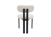Lot de 2 chaises en tissu texturé écru pieds en métal noir LEONA