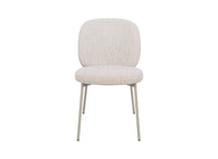 Lot de 2 chaises en tweed écru et pieds en métal gris MARCUS