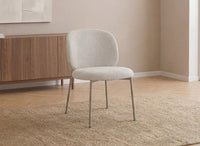 Lot de 2 chaises en tweed écru et pieds en métal gris MARCUS