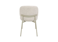 Lot de 2 chaises en tweed écru et pieds en métal gris MARCUS