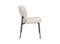 Lot de 2 chaises en tweed écru et pieds en métal marron MARCUS