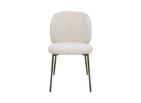 Lot de 2 chaises en tweed écru et pieds en métal marron MARCUS