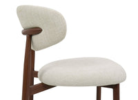 Lot de 2 chaises en tweed écru pieds en métal marron FLAVIA