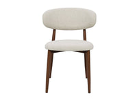 Lot de 2 chaises en tweed écru pieds en métal marron FLAVIA