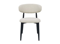 Lot de 2 chaises en tweed écru pieds en métal noir FLAVIA